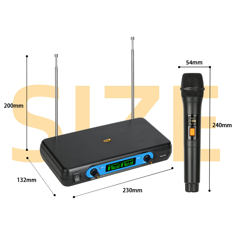 pgx-69ไมโครโฟนไร้สายหนึ่งลาก-2-2-ไมโครโฟนแบบใช้มือถือ-80m-รับระยะทาง-uhf-fm-ระบบไร้สาย-ktv-คอนเสิร์ตเวทีวงเล็บบาร์ข