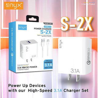 ชุดชาร์จ ENYX รุ่น S-2X ชุดชาร์จพร้อมสาย จ่ายไฟ 3.1A/18W ForI.P/ Micro /Type-C ที่ชาร์จมือถือ ชาร์จไว รุ่นใหม่ล่าสุด