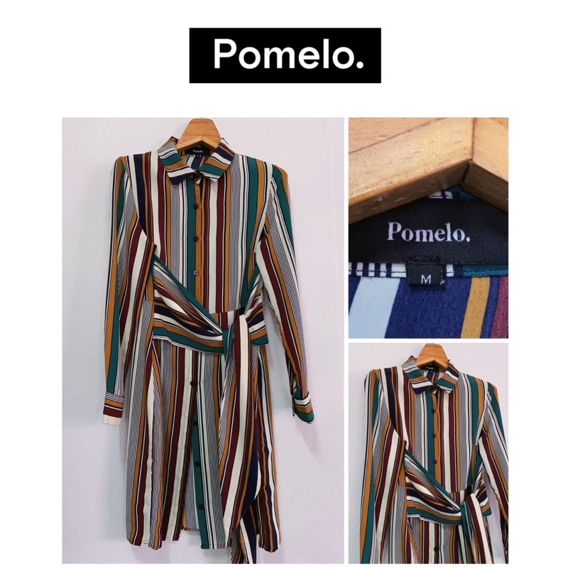 pomelo dress size s สาว s ค่ะ ใส่แล้วเก๋มากสีตัดกันสุด สำหรับคนชอบลายๆ