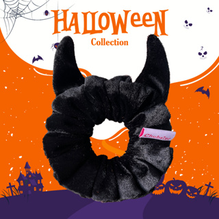 Devil Halloween Scrunchie ยางรัดผม ฮาโลวีน ผ้ากำมะหยี่ ยางมัดผม แฟชั่น