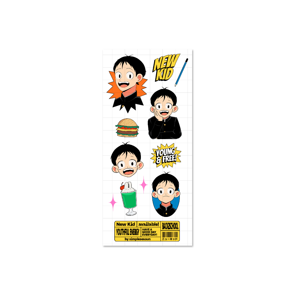 Mini New Kid Back to school Sticker สติกเกอร์ ตกแต่ง | Shopee Thailand