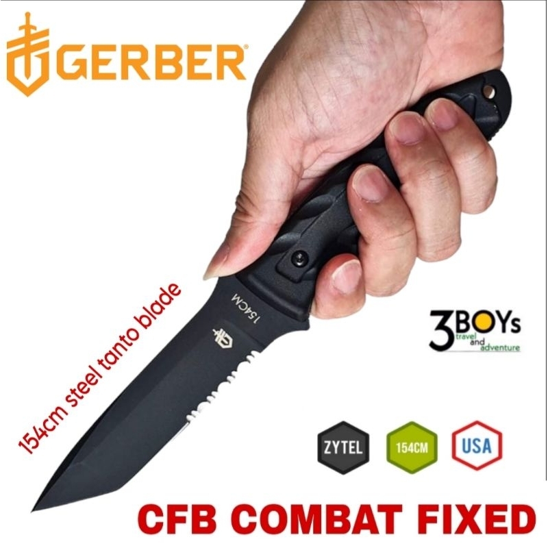 มีด-gerber-รุ่น-cfb-combat-fixed-ของแท้-ใบ-tanto-เหล็ก-154cm-พร้อมปลอก-ผลิต-usa-เลิกผลิตแล้ว