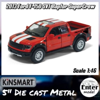 KINSMART​ โมเดล​รถกระบะ​ Ford F 150 SVT Raptor SuperCrew สเกล 1/36 ยาว 12.5cm เปิดประตู​​ได้​