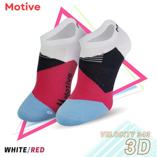 MOTIVE SOCK SPEED PERFORMANCE VELOCITY 343 LINER 3D WHITE/RED SIZE M/L