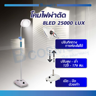 [[ พร้อมส่ง!! ]] โคมไฟ ผ่าตัด LED ดวงใหญ่ 8 ดวง 25000 LUX สว่าง ประหยัดไฟ โคมไฟหมอ โคมไฟคลินิก โรงพยาบาล โคมไฟผ่าตัด