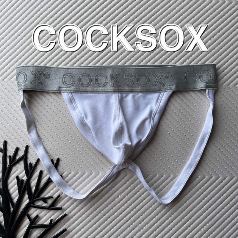 ชุดชั้นในชาย cocksox สีขาวขอบเทาjock strap size M**** Shopee Thailand