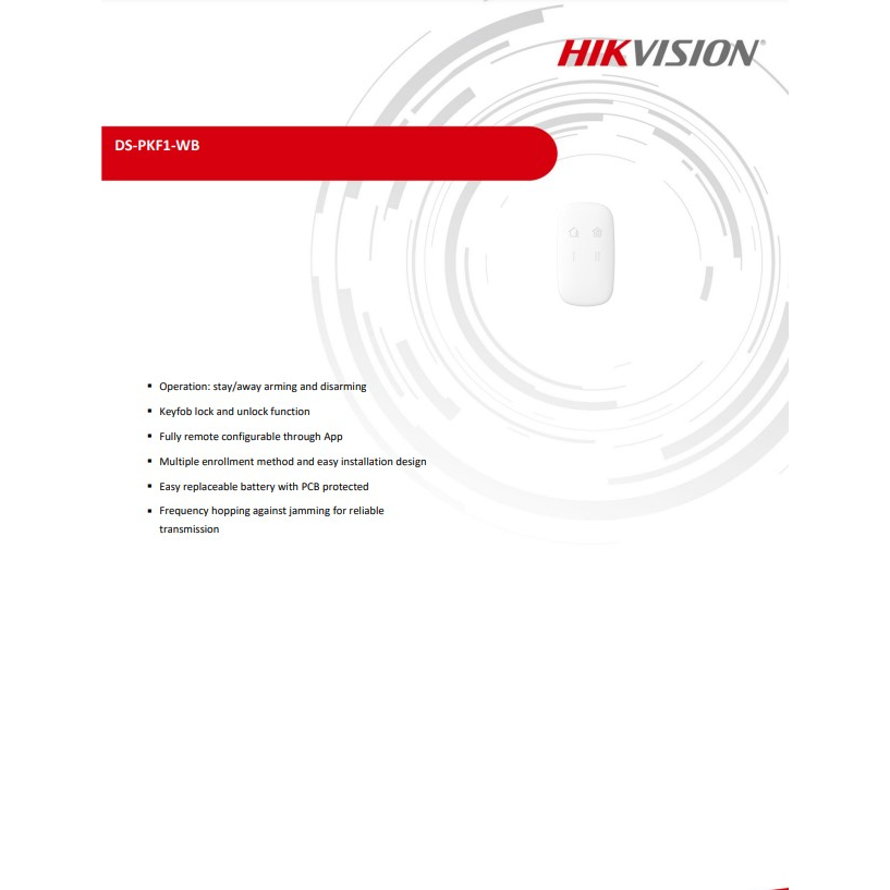 hikvision-ds-pkf1-wb-ฟังก์ชั่นล็อคและปลดล็อค-keyfob