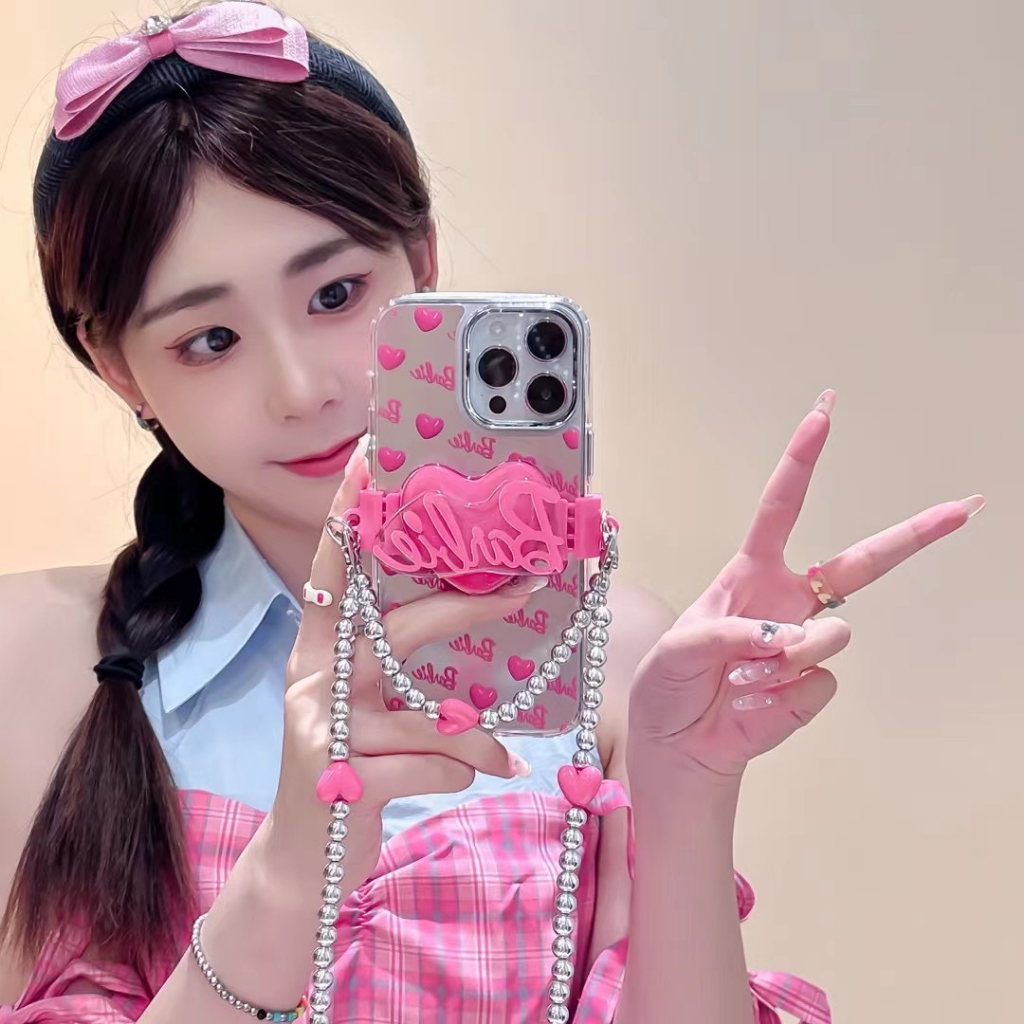 ส่งของขวัญ-เคสไอโฟน-สำหรับ-11-14-for-iphone-case-13-12-pro-max-รูปหัวใจ-แฟชั่น-โซ่มุก-กันกระแทก-เคสนิ่ม-เคสโทรศัพท์