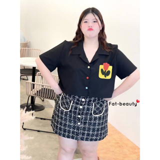 🎈Plussize เสื้อคนอ้วน🎈  🌷Size อก 40-52" ยาว 19"