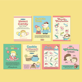 Bringhome Candy Shop Collection Postcard A5 โปสการ์ดลายร้านลูกอม สำหรับติดตกแต่ง การ์ดให้ของขวัญ