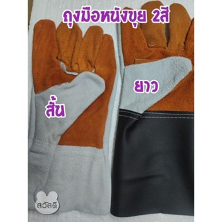 ถุงมือหนัง2สี แบบสั้นกับยาว ราคายกโหล