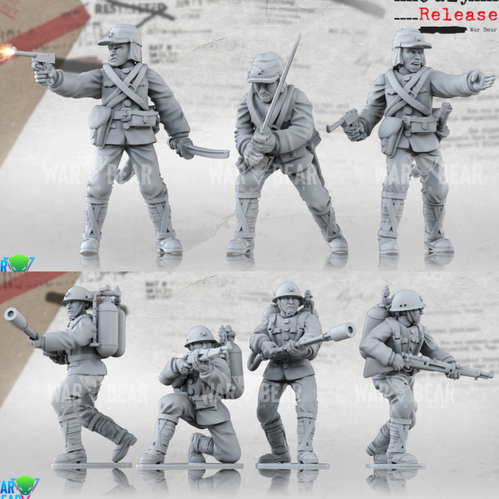 WWII Japanese NCOs -High quality and detailed 3d print miniature ...