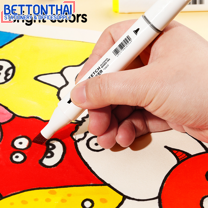 deli-70803-48-sketch-marker-48-colors-ชุดปากกามาร์คเกอร์-2-หัว-48-สี-สีวาดรูป-อุปกรณ์วาดรูป-เครื่องเขียน-โรงเรียน