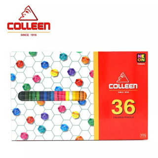 สีไม้ ดินสอสี สีไม้คอลลีน Colleen 36 แท่ง 36 สี ดินสอสีไม้ สีสด ระบายนุ่ม ไม่หักง่าย (1กล่อง) คอลีน สีคอลีน