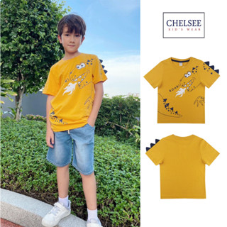 Chelsee เสื้อยืดคอกลม เด็กผู้ชาย รุ่น 127911 ลายไดโนเสาร์ อายุ 3-11ปี ผ้า 100%Cotton ผ้านุ่ม เสื้อผ้าแฟชั่นเด็กโต