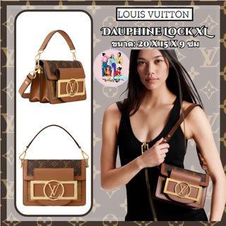 หลุยส์วิตตอง Louis Vuitton/Dauphine Lock XL กระเป๋าถือขนาดเล็ก/กระเป๋าสุภาพสตรี/รุ่นล่าสุด/xl series