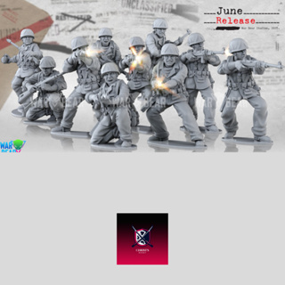 WWII US marines -High quality and detailed 3d print miniature boardgame model war game