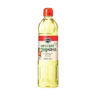 cj apple vinegar น้ำส้มสายชูจากแอปเปิ้ล น้ำส้ทสายชูหมักแอปเปิ้ล น้ำส้มสายชูเกาหลี ลดน้ำตาล 500ml