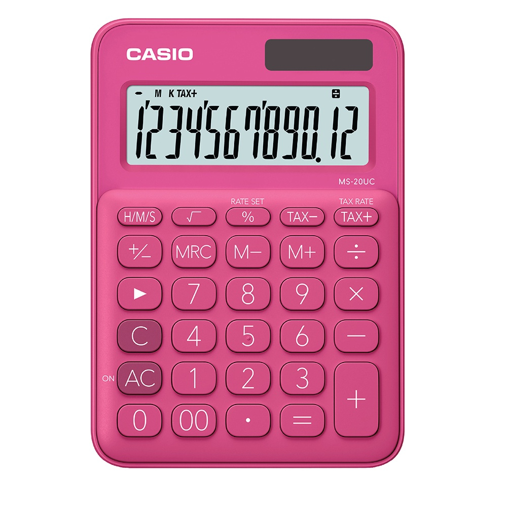 เครื่องคิดเลข-casio-ms-20uc-rd-แดงบานเย็น