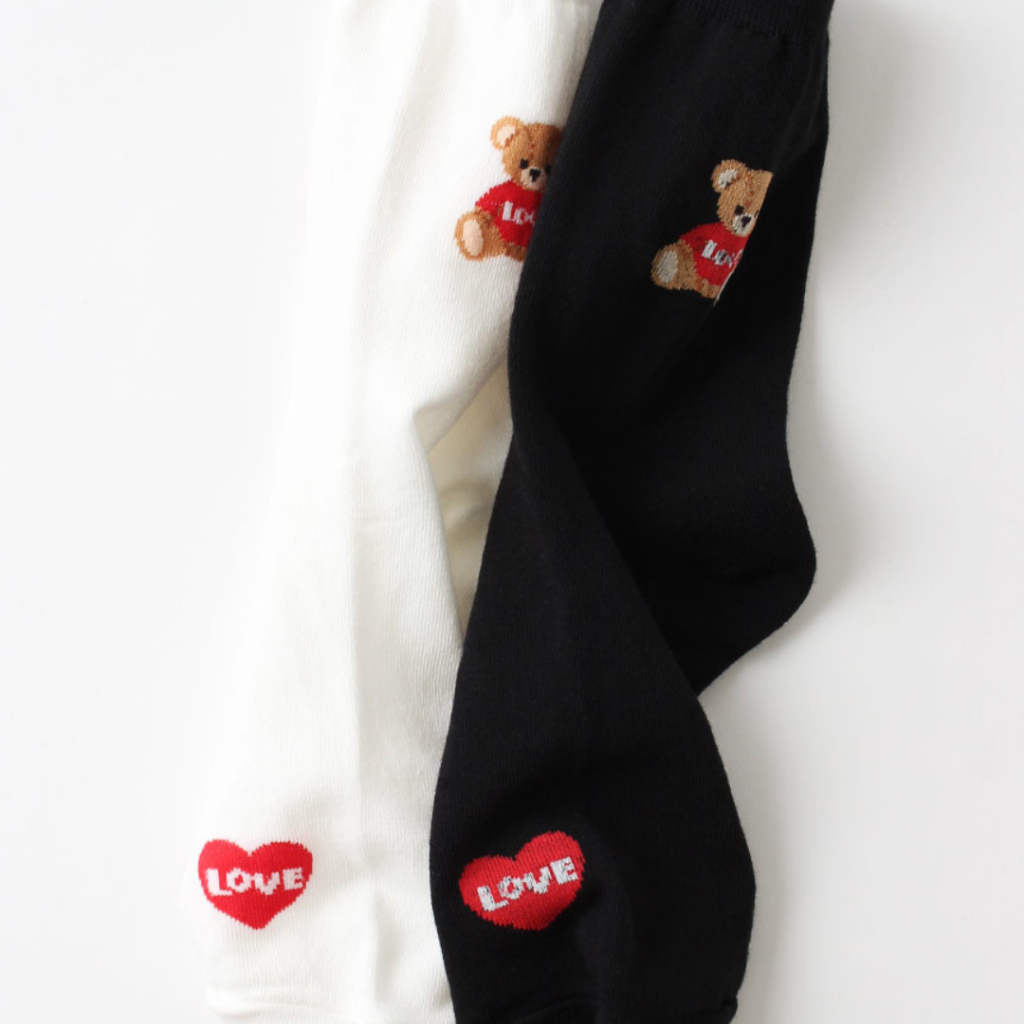 พิมพ์โค้ด-nov15n-ลด-15-chacha-socks-ถุงเท้าข้อยาว-heart-bear-แบรนด์-kikiya-socks-ถุงเท้านำเข้าจากเกาหลี-ถุงเท้าเกาหล