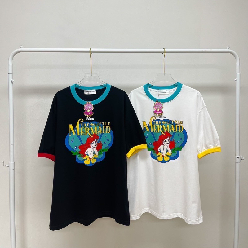 เสื้อยืด-oversize-newmily-เมอเมดกุ้นแขน-น่ารัก-คอตตอน100