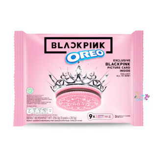 Oreo Blackpink Exclusive Picture Card โอรีโอ้ แบล็กพิงก์ คุกกี้สีชมพูสอดไส้ครีมรสดาร์กช็อกโกแลต