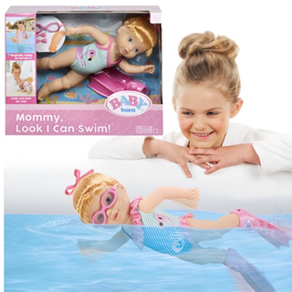 ตุ๊กตาว่ายน้ำเองได้ Mommy Look I can swim ผมสีบรอนซ์