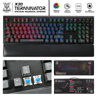 NUBWO X30  BLACK RED SWITCH TERMINATOR Full RGB Mechanical Keyboard RGB Macro คีย์บอร์ดมีสาย  คีย์บอร์ดเกมมิ่ง