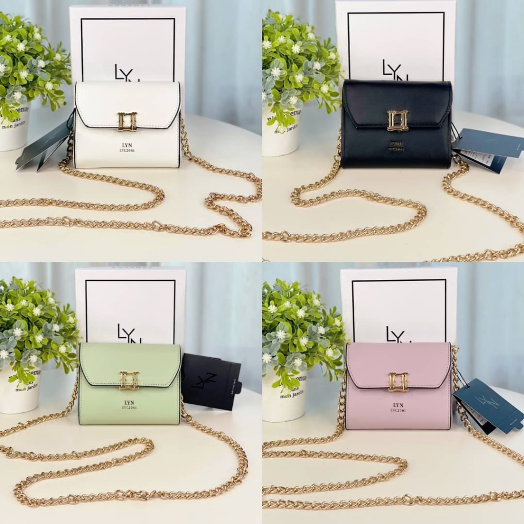 Lyn กระเป๋าจิ๋วสุดคิ้วท์ สายสะพายโซ่ทอง Code:B5D190866 แบรนด์แท้ 100% ...
