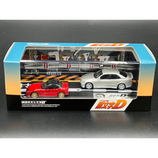Hi Story Modelers / initialD Hi-story 1/64 Vol. 14 Proiect D  EA11R red &amp; SXE10 silver Car +Diorama Vo1.14