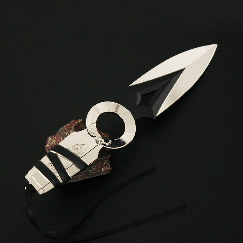 โมเดลมีด-valorant-jett-knife-jett-knife-jett-dagger-วัสดุเหล็ก-ขนาด-17-cm-พร้อมซองหนังและแท่นวางมีด