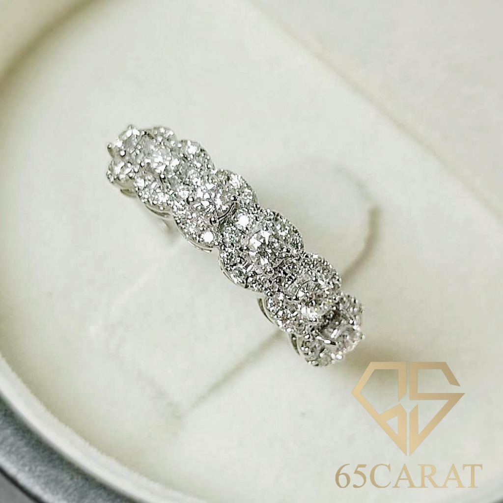 65carat-แหวน-6-กระจุก-เพชรแท้น้ำ100-แหวนทองแท้-9k-ราคาพิเศษจากโรงงานโดยตรง-r82