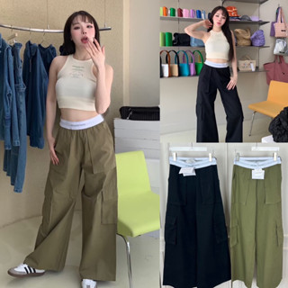 พร้อมส่ง Alex cargo pant • มีแค่S สะโพก-36 เนื้อผ้ากึ่งยีนส์ ใส่สบายมากคะ ไม่รัดสะโพกเกินไป ใส่แล้วดูสูงผอมเพรียว😘