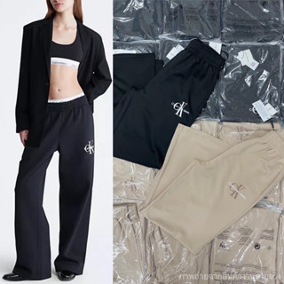 Calvin jogger pants🤍🤎🖤(400฿ฟรีส่ง) กางเกงขายาวทรงขากระบอก ขอบเอวสม็อคยางยืดอย่างดี เนื้อผ้าดีมาก valen