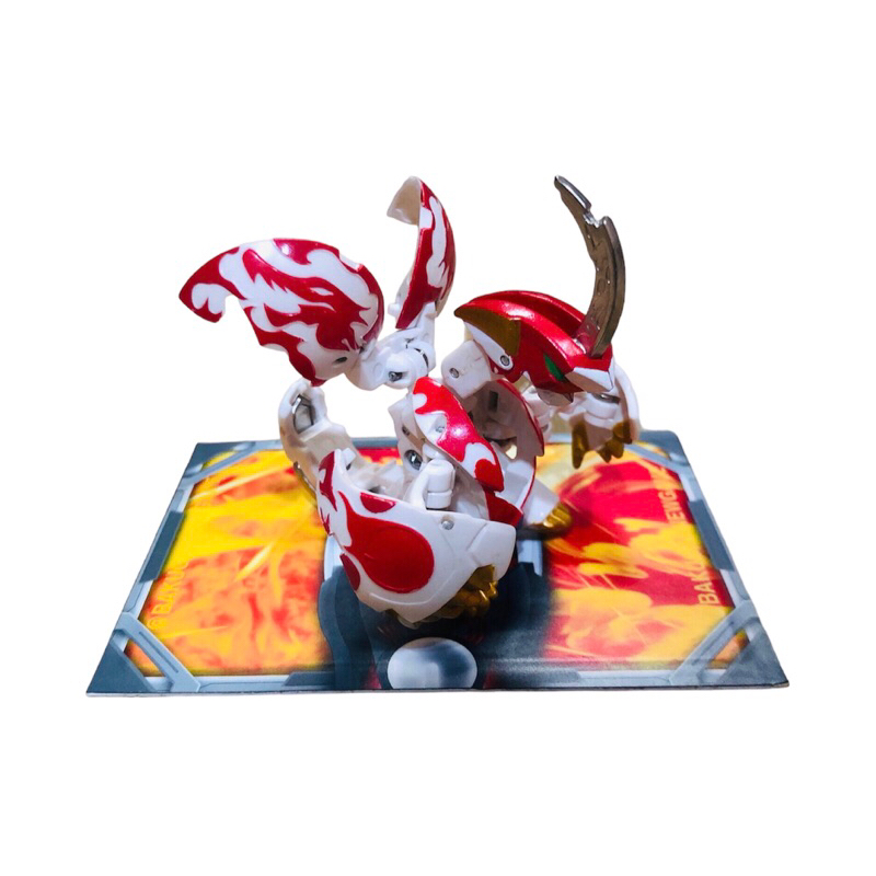 Bakugan Baku-tech Rise Dragaon - Argenté, Corne Pyrus Blanc - Figurine Japonaise MG SEGA - Occasion