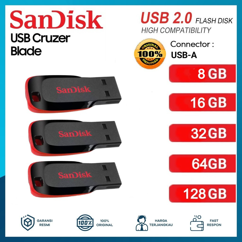ภาพหน้าปกสินค้าแฟลชไดร์ฟ Flash Drive แฟลชดิสก์ Flash Disk USB 2.0 Cruzer Blade 8GB 16GB 32GB 64GB 128GB จากร้าน ingootech บน Shopee