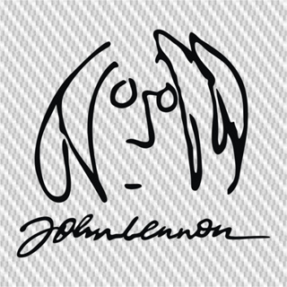 john lennon สติกเกอร์  pvc กันน้ำ งานตัดไดคัท ขนาด 8.5 x 9.5 cm ราคา ชิ้นละ 19 บาท