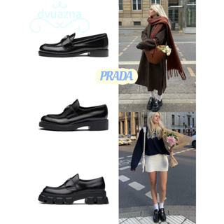 แบรนด์ใหม่ 100% ของแท้ PRADA Loafer รองเท้าหนังรองเท้า