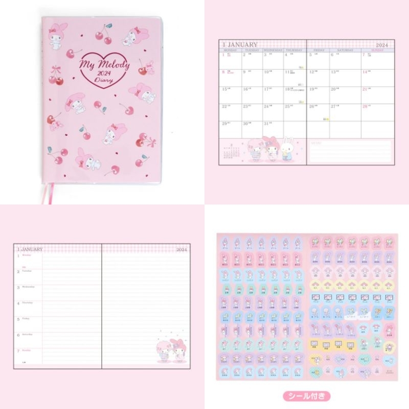 💜 แท้ 100 Disney Sanrio planner 2024 💛 ขนาด A5 B6 weekly planner