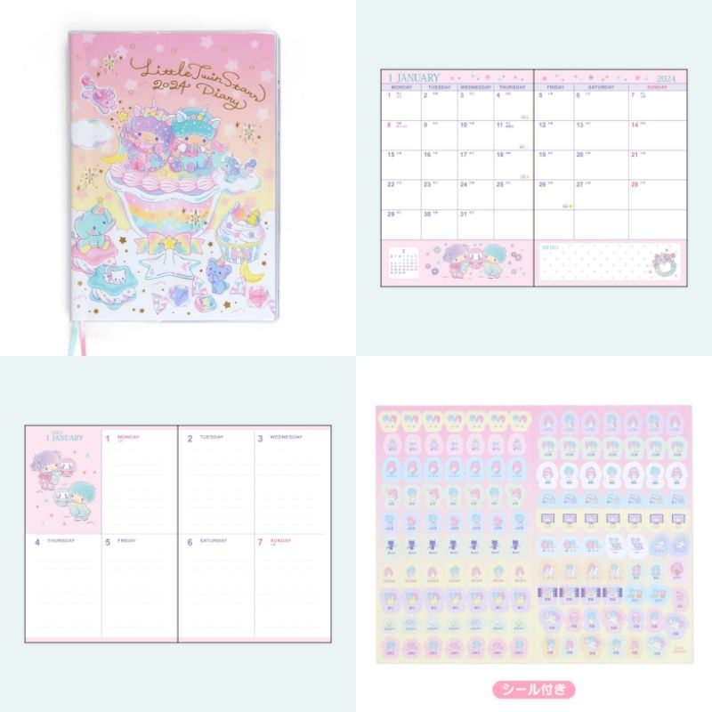 💜 แท้ 100 Disney Sanrio planner 2024 💛 ขนาด A5 B6 weekly planner