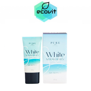 PURE White Strawberry Sunscreen SPF 50 PA+++ กันแดดเพียว กันแดดผสมรองพื้น [20 g.]