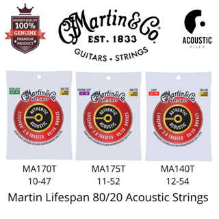สายกีตาร์โปร่ง Martin Authentic Acoustic Lifespan 2.0 80/20 Bronze