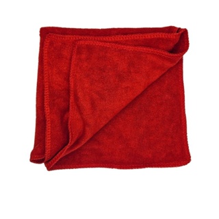 ผ้าไมโครไฟเบอร์ ไร้ขอบ สีแดง ผ้าสำหรับลงแว๊กซ์และลงเคลือบสี 450g