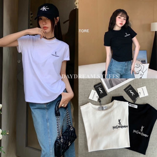 💫พร้อมส่ง💫YS T-shirt • เสื้อยืด แขนสั้น แบรนด์ดังดีเทล ปักโลโก้นูน ผ้าริบ ใส่สบาย ยืดได้เยอะ ทรงเบสิค แมทช์ง่าย