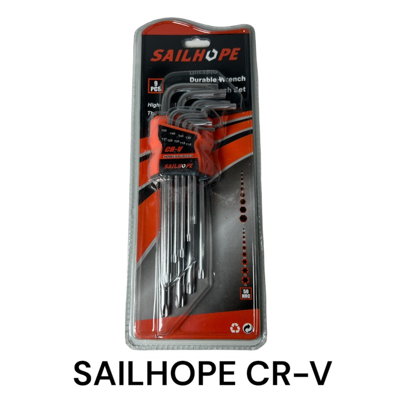 ประแจท๊อค-ประแจดาว-9-ตัวชุด-sailhope-รุ่นยาว-เหล็ก-cr-v-t10-t50-cr-v