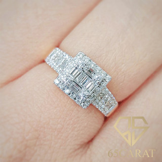 65Carat - แหวนเพชรแท้ เพชรบาเก็ต น้ำ100 เพชรรวม 72 ตัง ราคาพิเศษจากโรงงานผิตโดยตรง รหัสR84