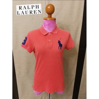 Ralph Lauren​ Brand_2nd hand เสื้อโปโลแขนสั้นม้าใหญ่ วัสดุผ้าฝ้าย ​💯​%/ Size M/ แท้มือสองกระสอบนำเข้า