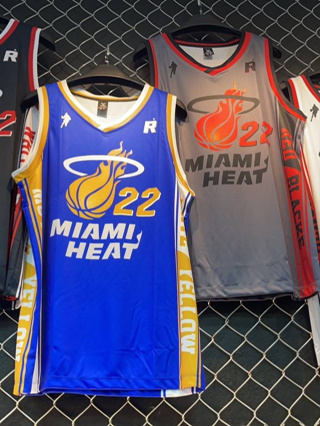 🏀เสื้อบาสเก็ตบอล MIAMI HEAT Number22 ผ้าไมโคร ใส่ออกกำลังกายได้