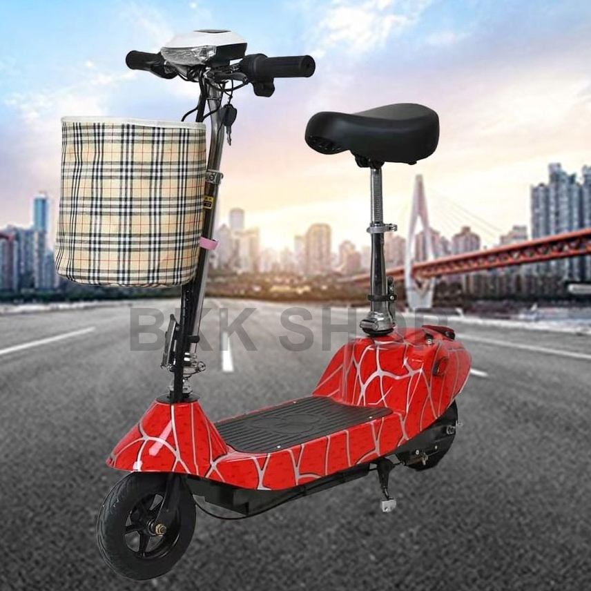 ใหม่-สกู๊ตเตอร์ไฟฟ้า-electric-scooter-24v-ไฟหน้า-led-สกูตเตอร์ไฟฟ้า-e-scooter-มอเตอร์-350w-รองรับน้ำหนัก-150-กิโลกรัม