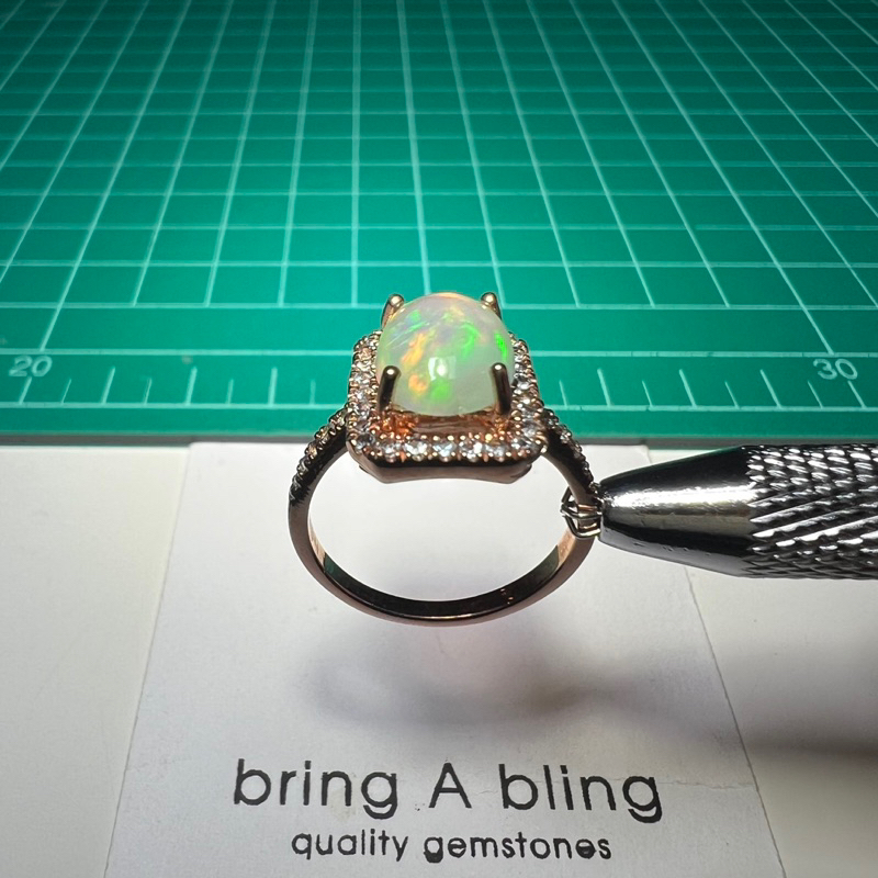 แหวนพลอย-โอปอล-opal-10-0x7-0มม-และ-แซฟไฟร์ขาว-white-sapphire-แหวนsize-51